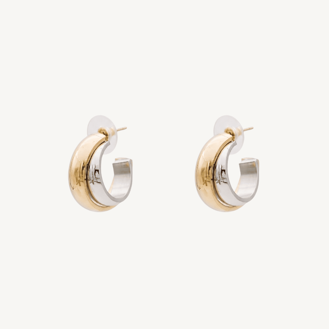 Nadine Two-Tone Hoop Earrings