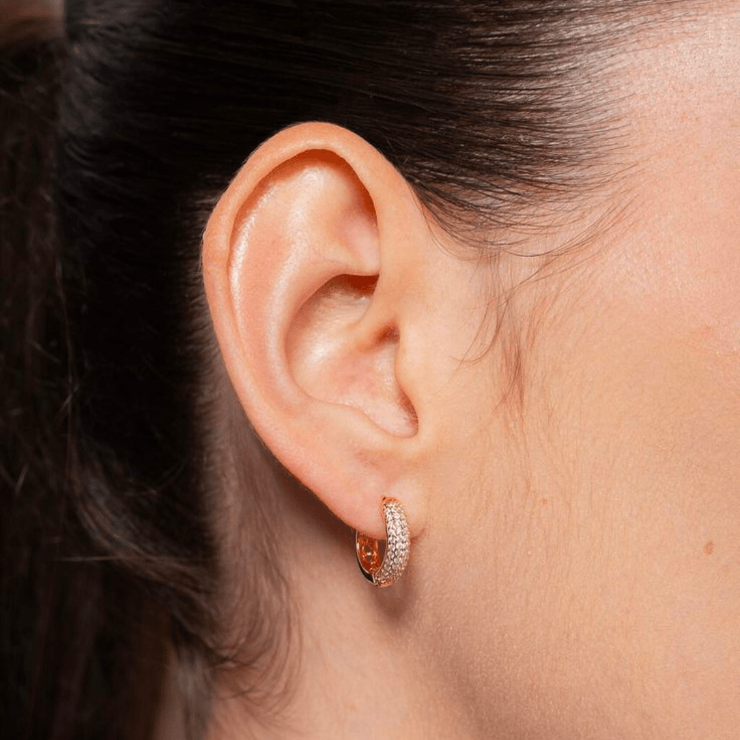 Lucia Crystal Huggie Earrings