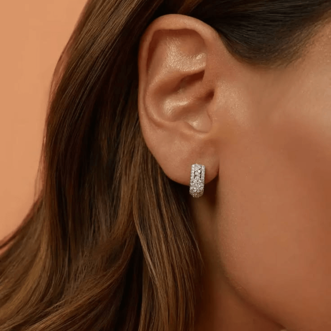 Lucia Crystal Huggie Earrings
