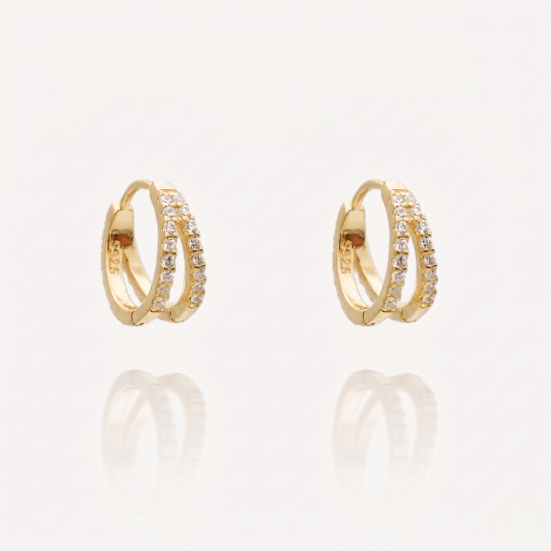 Aurora Crystal Huggie Earrings