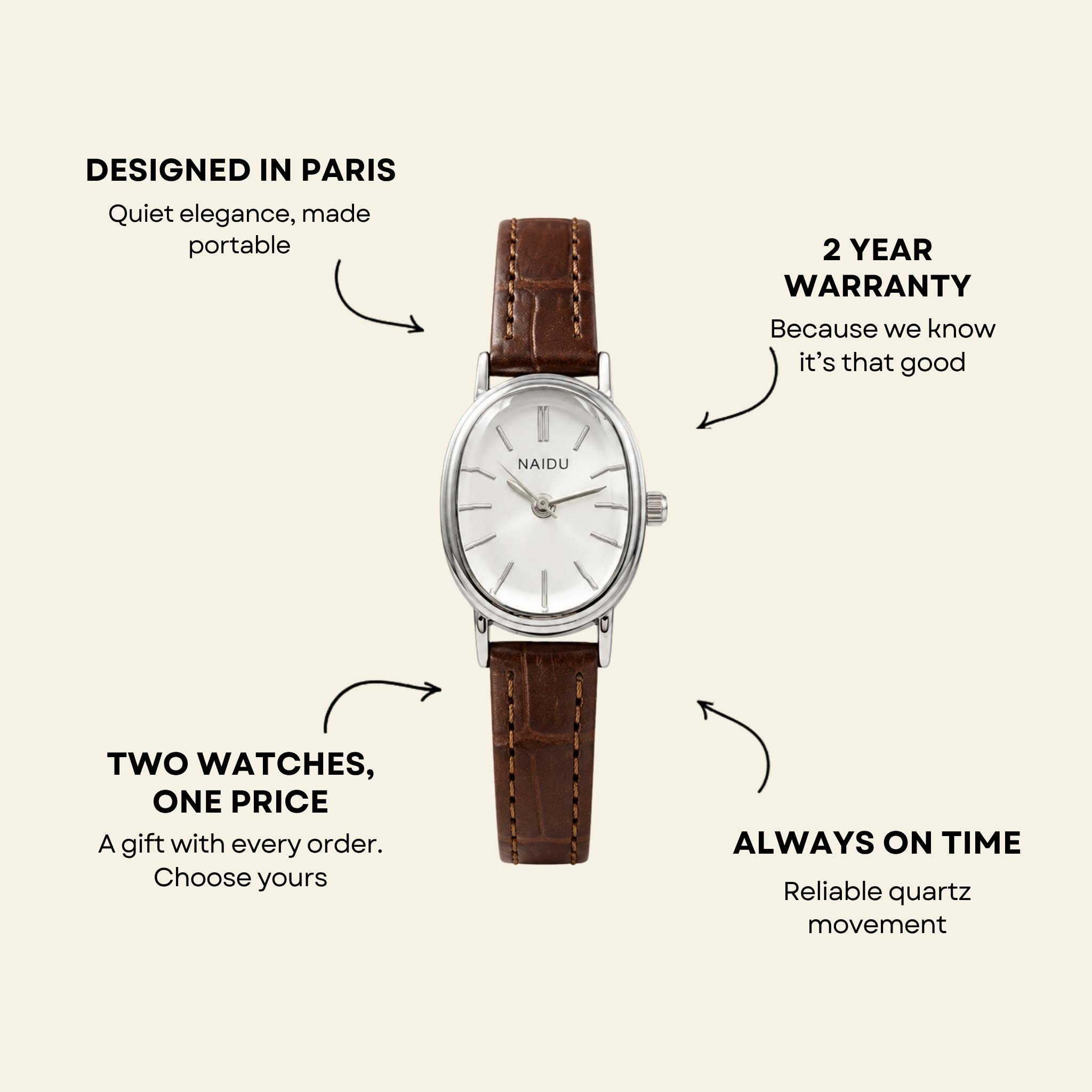 Madeleine Watch Cognac