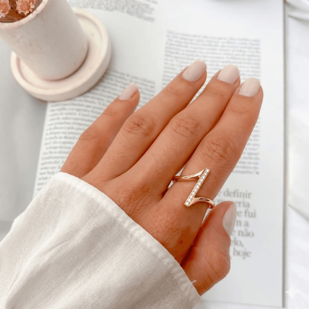 Vela Open Crystal Ring