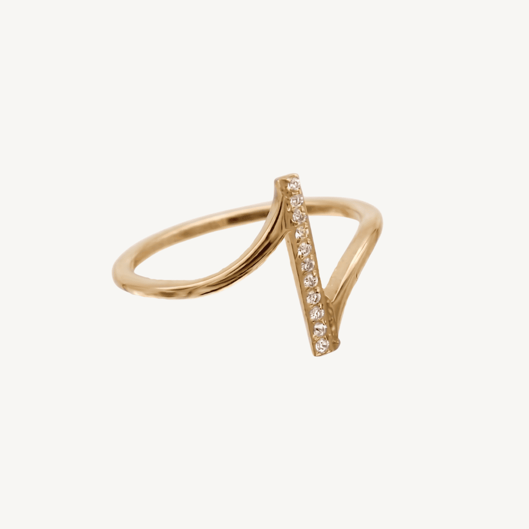 Vela Open Crystal Ring
