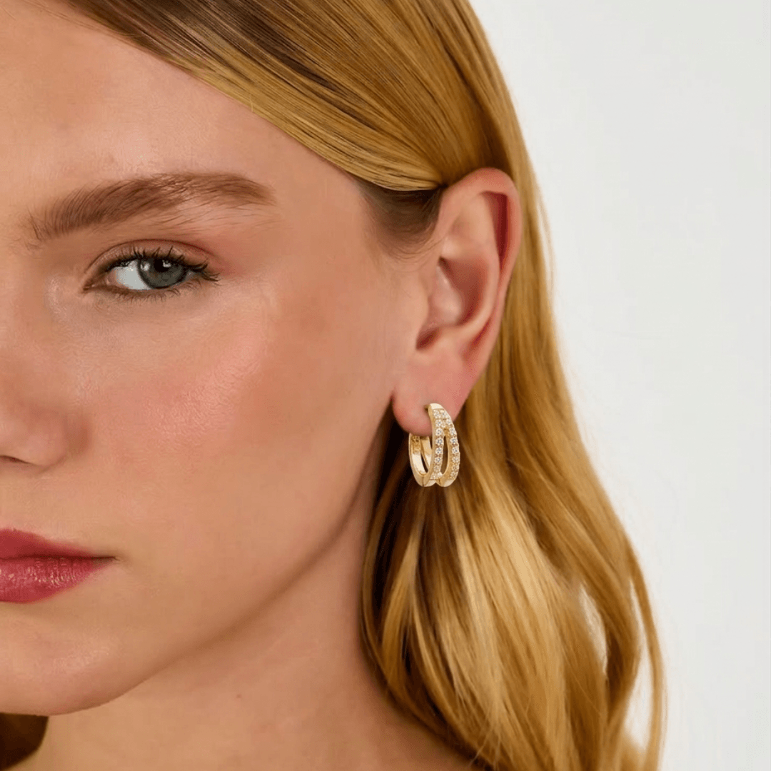 Aurora Crystal Huggie Earrings