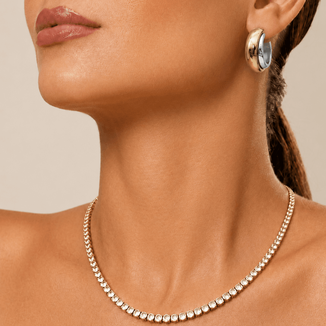 Nadine Two-Tone Hoop Earrings