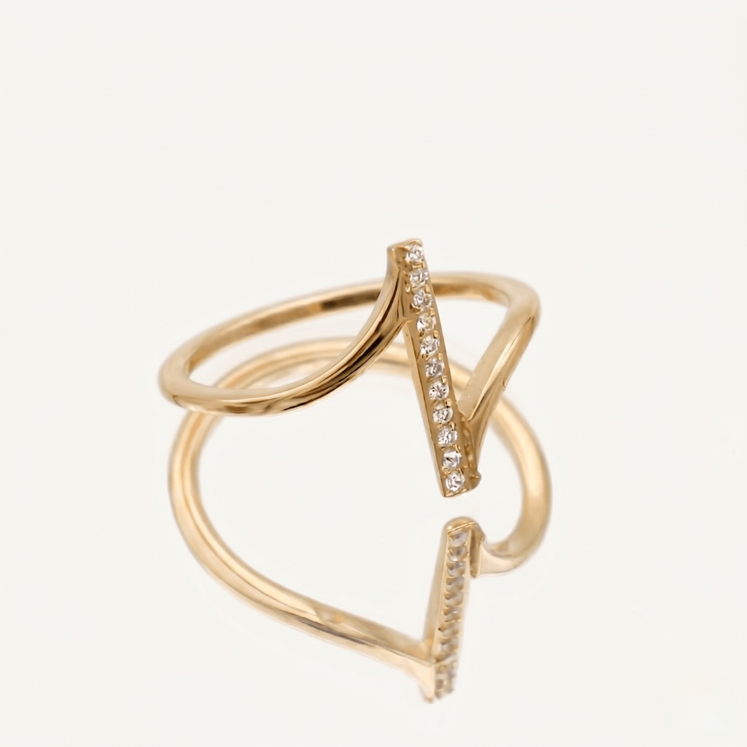 Vela Open Crystal Ring