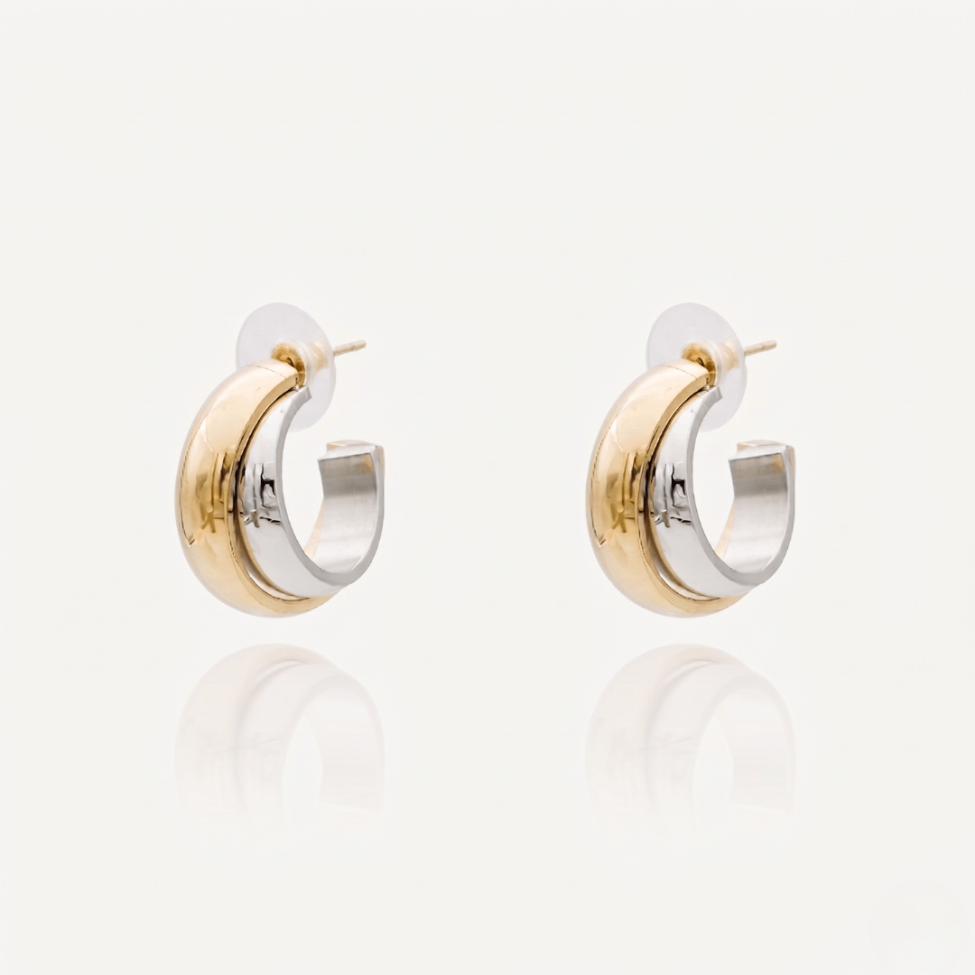 Nadine Two-Tone Hoop Earrings