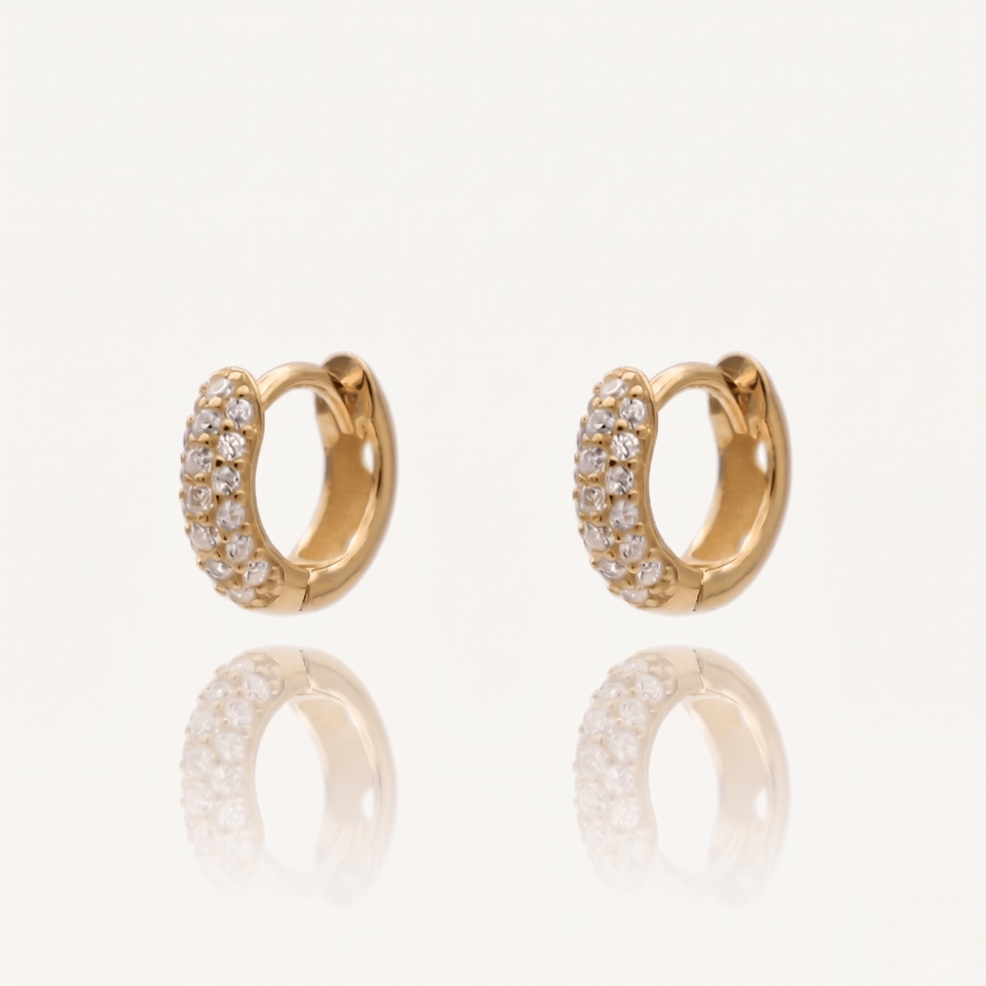 Lucia Crystal Huggie Earrings